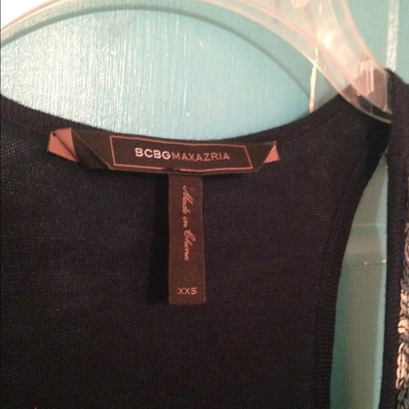 BCBG MAXAZRIA Lightweight Navy and Sequin Sweater - Picture 2 of 2