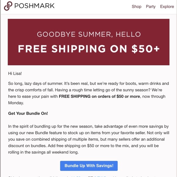 Free shipping on $50 and up through Monday 🎉👏🏼