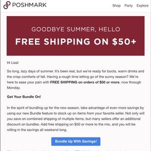 Free shipping on $50 and up through Monday 🎉👏🏼