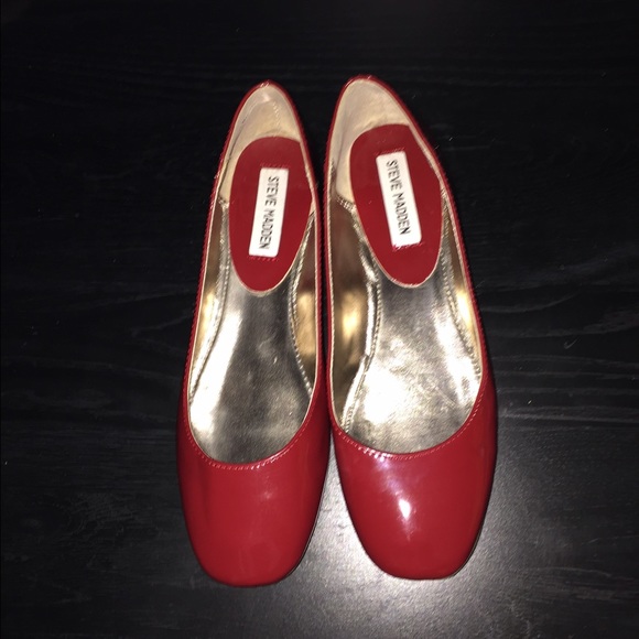 Steve Madden Red P-Ralli Patent Ballet Flat