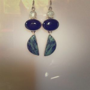 Sterling Silver & Gemstone Drop Earrings
