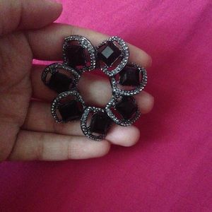 black silver broach
