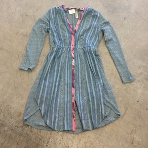 Button down blue dress