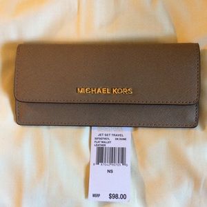 Michael Kors Jet set flat leather wallet