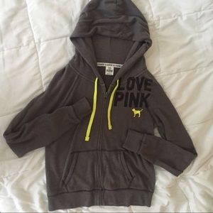 Gray And Neon Green PINK Zip Up