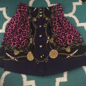 Printed high waisted skirt
