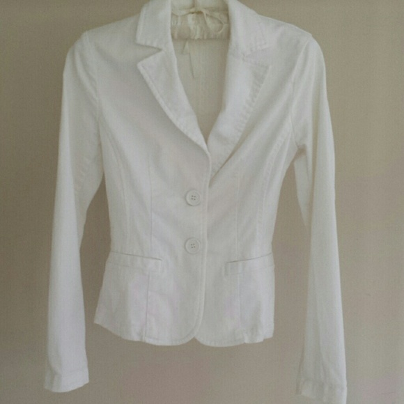 Fitted White Cotton Blazer - Picture 1 of 1