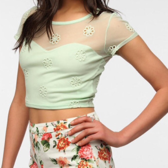 Pins and Needles mesh crop top