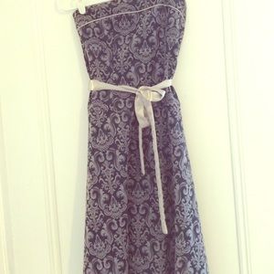 Strapless tapestry dress