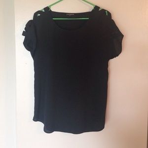 Black Express cut out shoulder shirt
