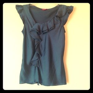 Teal ruffle shirt