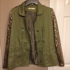 Vera&Lucy Green With Gold Sequin Jacket Medium