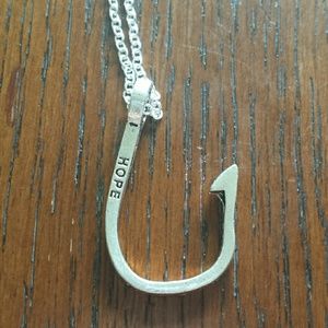 SALE-Hope Fish Hook Necklace