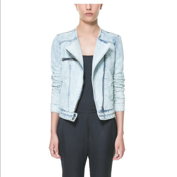 Zara Denim Biker Jacket