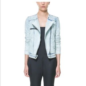 Zara Denim Biker Jacket