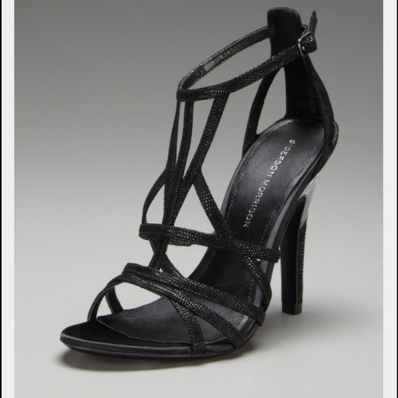 Sigerson Morrison black sandal w lucite heel - Picture 2 of 4