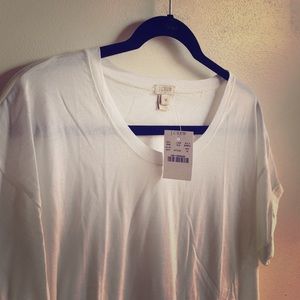 White Rolled Sleeves Tshirt