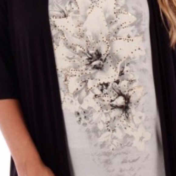 TWO IN ONE CARDIGAN & BLINGY TEE! - Picture 3 of 4