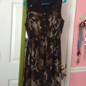 Hi-Low Camo sleeveless dress