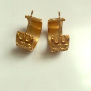 Gold Coach earrings