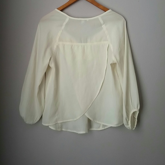 SOLD AEO cream top with tassles - Picture 3 of 4