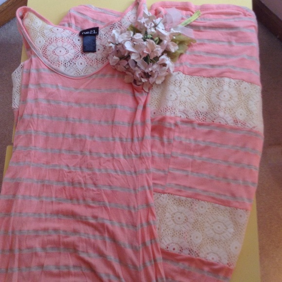 Coral and lace maxi dress💐