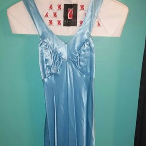Blue satin dress Almost brand new