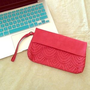 Coral American Eagle Wristlet / Clutch