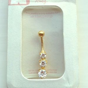 Icing Gold Dangly Belly Button Piercing