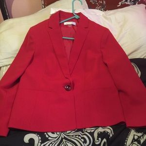 Red Pants Suit