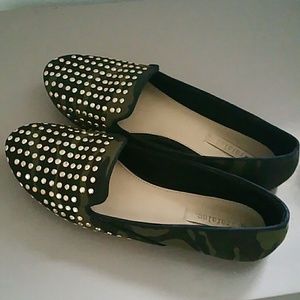 Zara Camouflage Studded Loafers