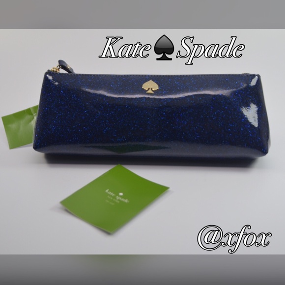 NWT Kate Spade Cosmetic Case Glitter Bug Blue