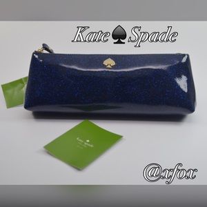 NWT Kate Spade Cosmetic Case Glitter Bug Blue