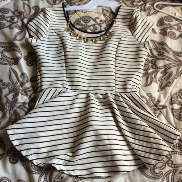 Peplum striped shirt