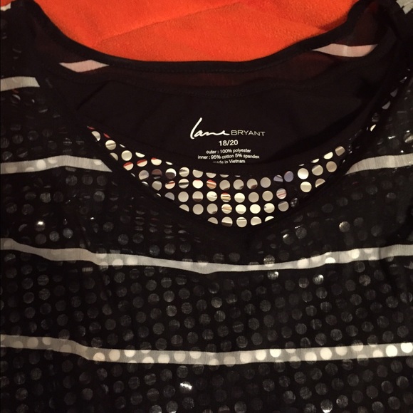 Lane Bryant Striped Sequin T-Shirt - Picture 2 of 4