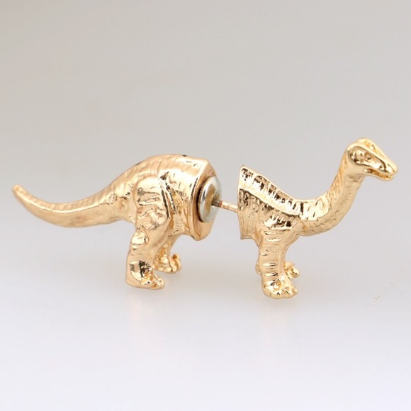 Gold dinosaur earrings🌟 - Picture 3 of 4