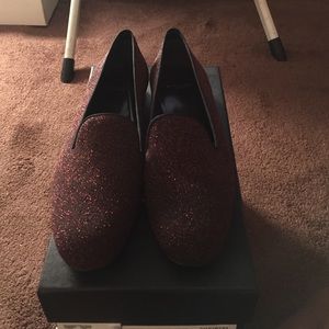 Red sparkley Saint Laurent flats