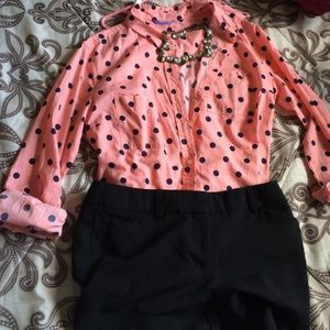 Pink polka dot shirt