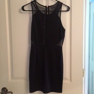 ASTR body con black mesh dress