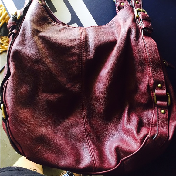 Burgundy handbag