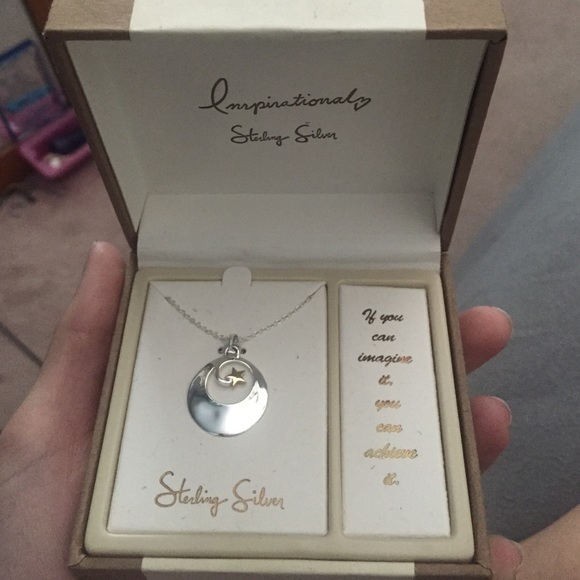 Star and circle necklace in sterling silver