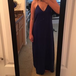 Beautiful blue column maxi dress