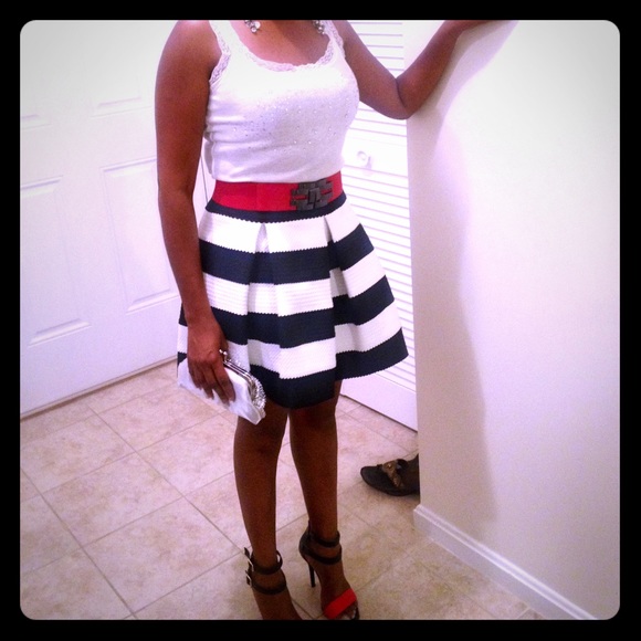 Black and white Bandage miniskirt