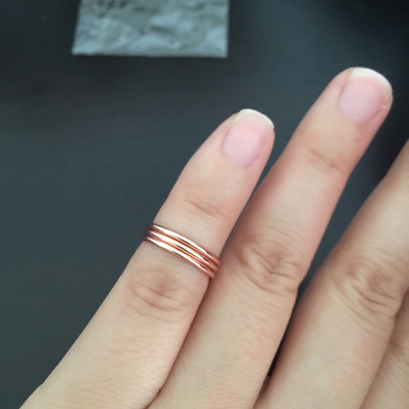 Rose Gold Midi Rings - Set of 3