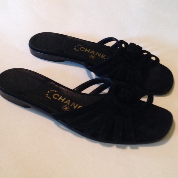 Chanel sandals - black suede