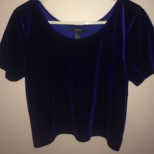 Velvet blue crop top
