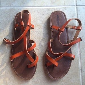 Orange sandals NWOT
