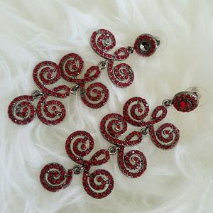 Red Dangling Earrings