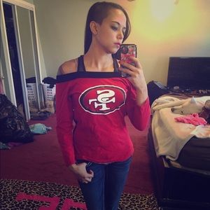 Up cycled Off the shoulder 49ers shirt