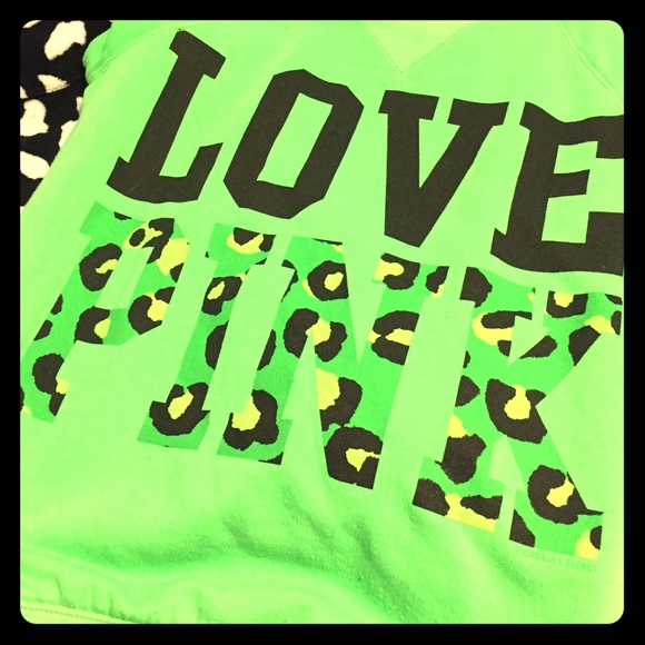 Neon Green Leopard Victoria's Secret Sweatshirt